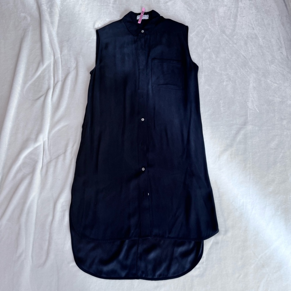 Frame Denim Long Black Silk Shirt Size S